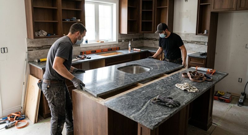 Granite Slab Installation in Marin County, CA